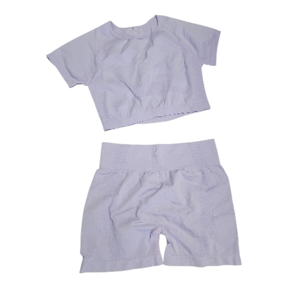 Lavender Women's Activewear Set Shorts And Top 3xl & 2xl NEW No Tags Plus Size - Picture 4 of 9